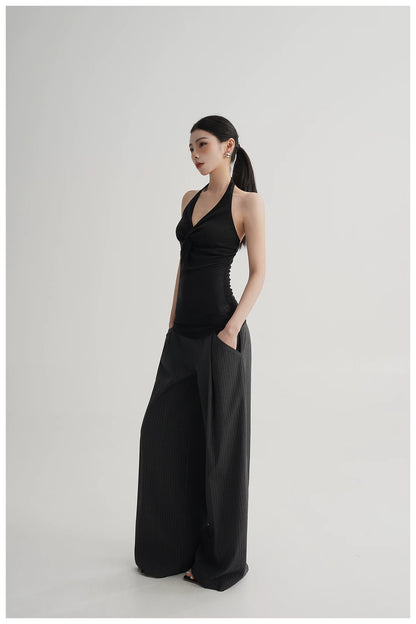 Silk-Blend Draped Halterneck Camisole