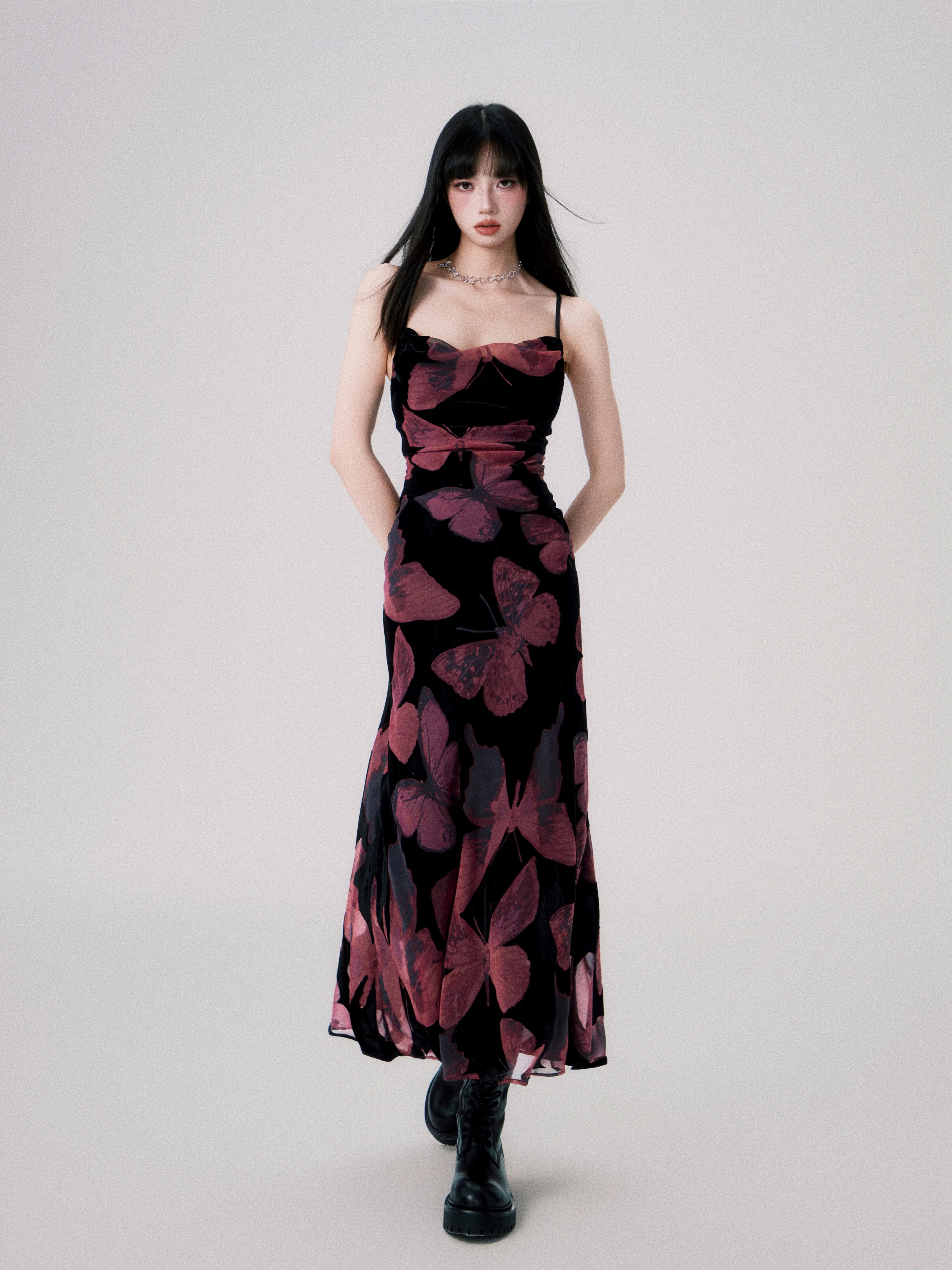 Backless New Chinese Slip Maxi Dress