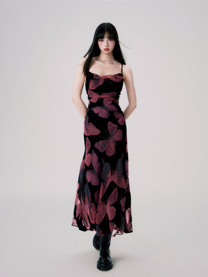 Backless New Chinese Slip Maxi Dress