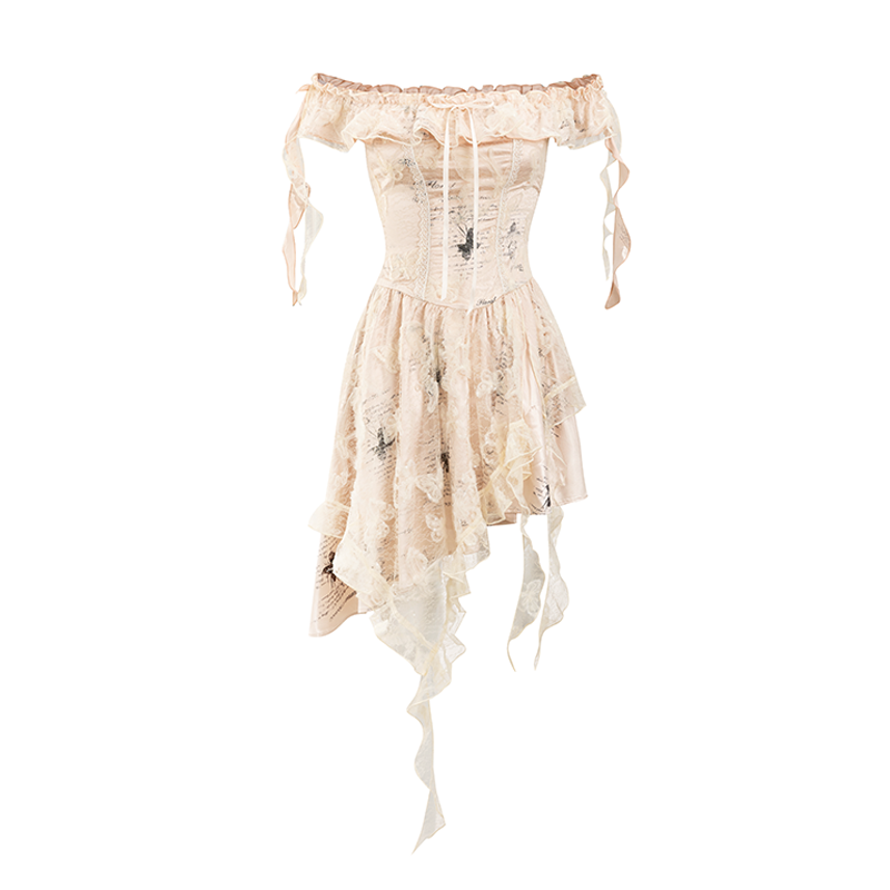 Pink Butterfly Lace Dress - CHINASQUAD