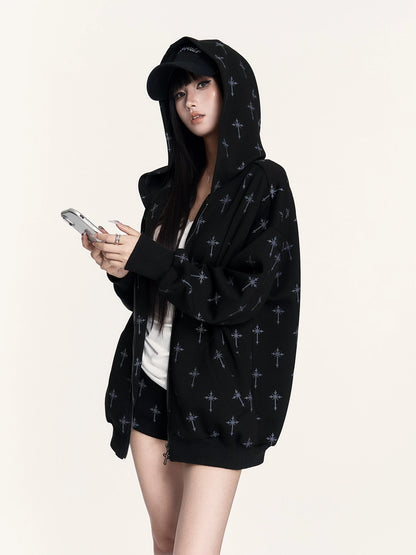 Hooded Sweatshirt Set with Shorts &amp; Flared Pants