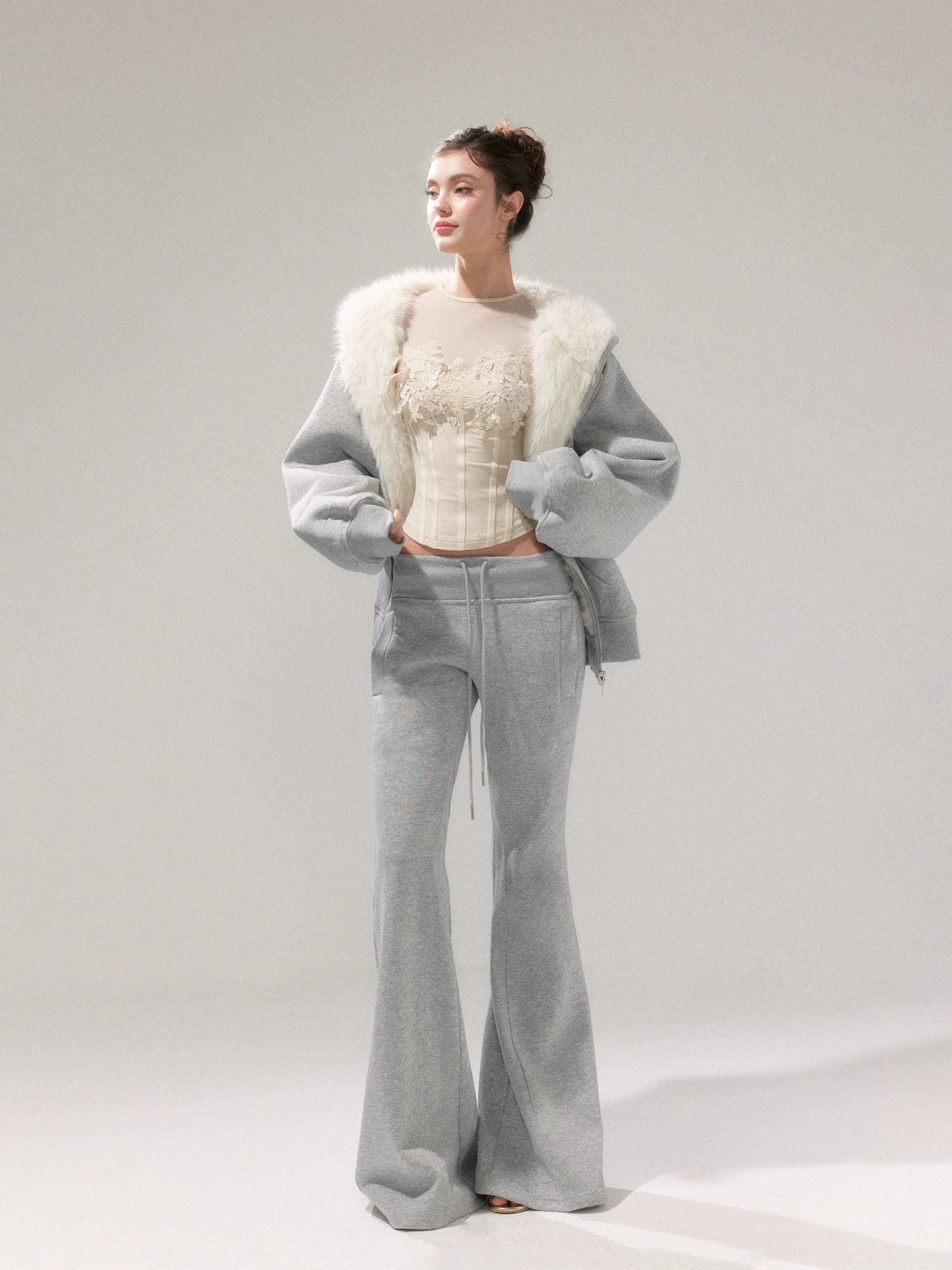 Hooded Fleece Jacket &amp; Plush Sweatpants Set