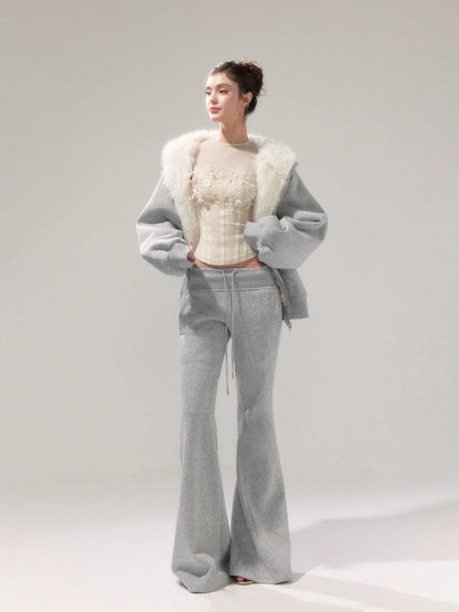 Hooded Fleece Jacket &amp; Plush Sweatpants Set