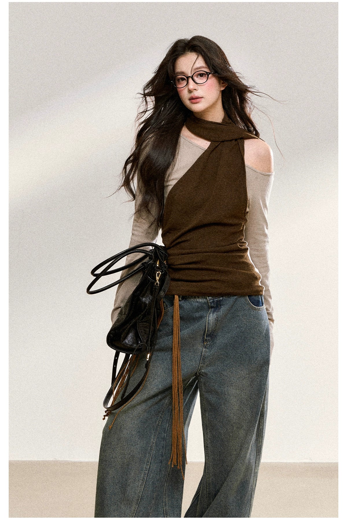 Washed Loose Straight-Leg Jeans
