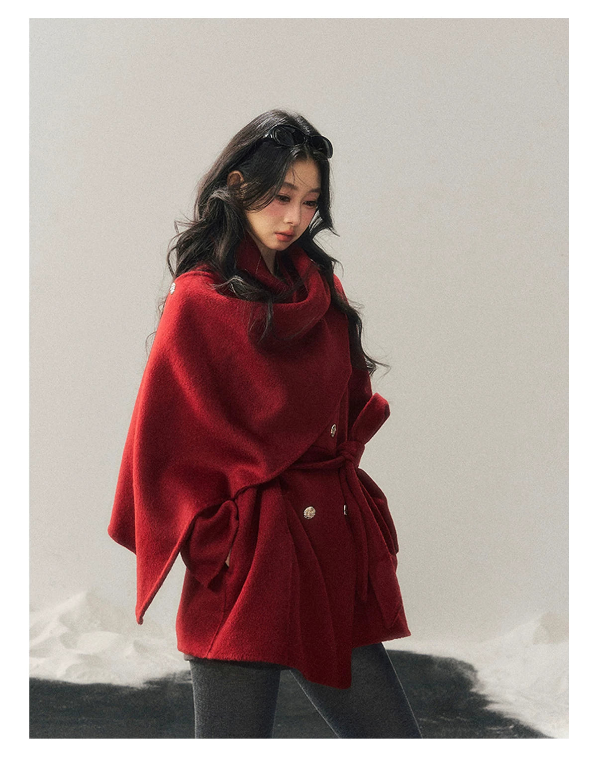 French British-Style Wool Coat