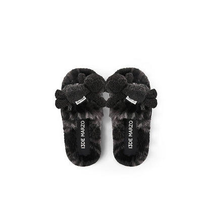 Logo Furry Plush Slipper