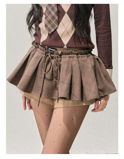 American-Style Puff A-Line Mini Skirt