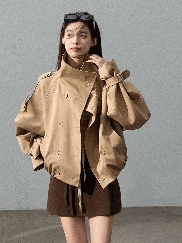 Lyocell Cotton Cropped Trench | Final Sale