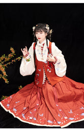 "轻花蝶影"Ming-Dynasty Hanfu Set - CHINASQUAD