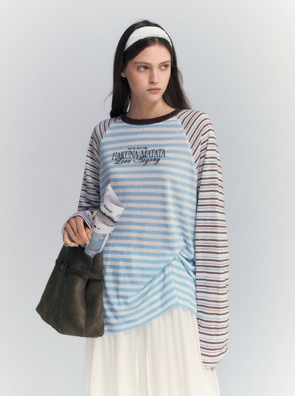 Lyocell Stripe Embroidered Blouse