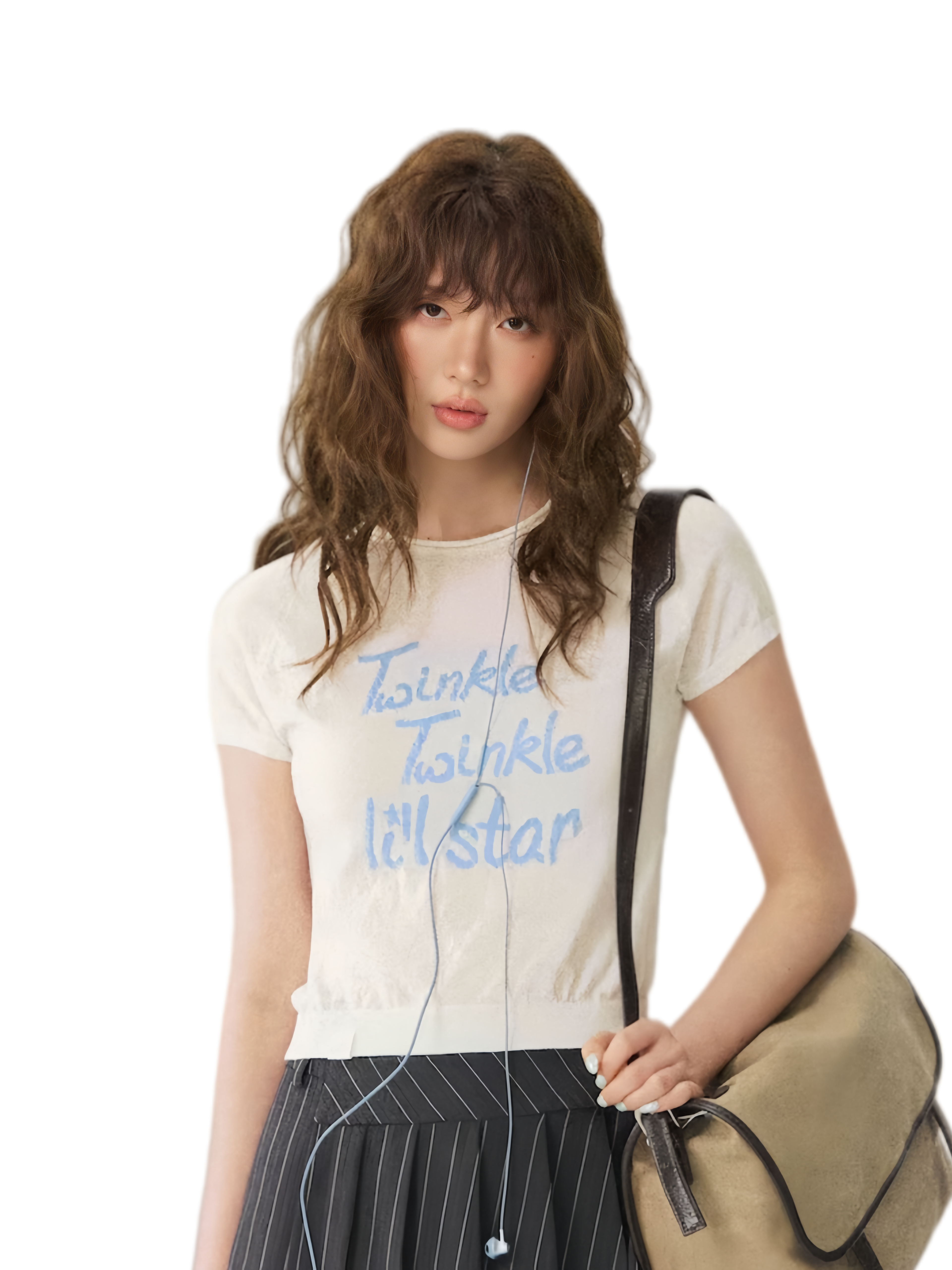 SOMESOWE Small Star Knit Tee – White (Pre-sale)