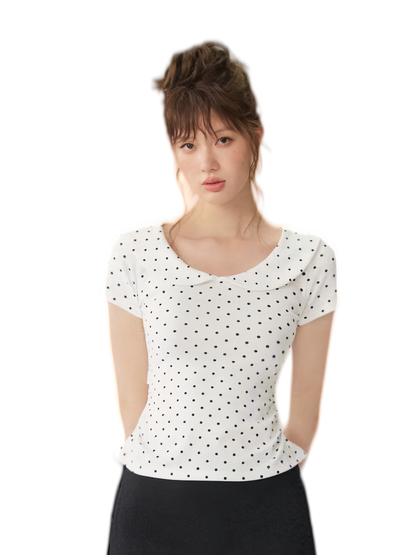 Polka Dot Tie Back T-Shirt