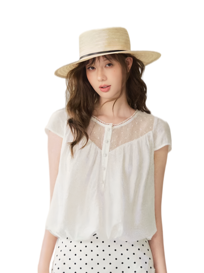 French Puff Short Blouse