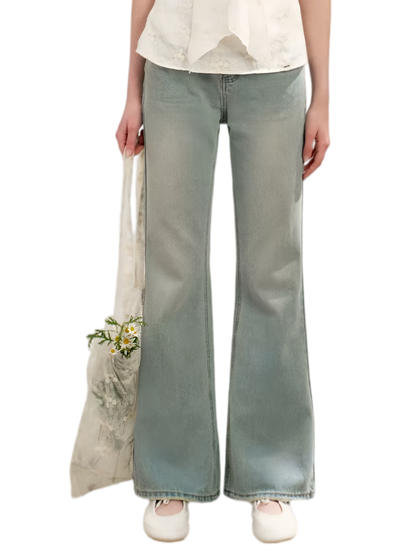 Lace Trim Flare Jeans