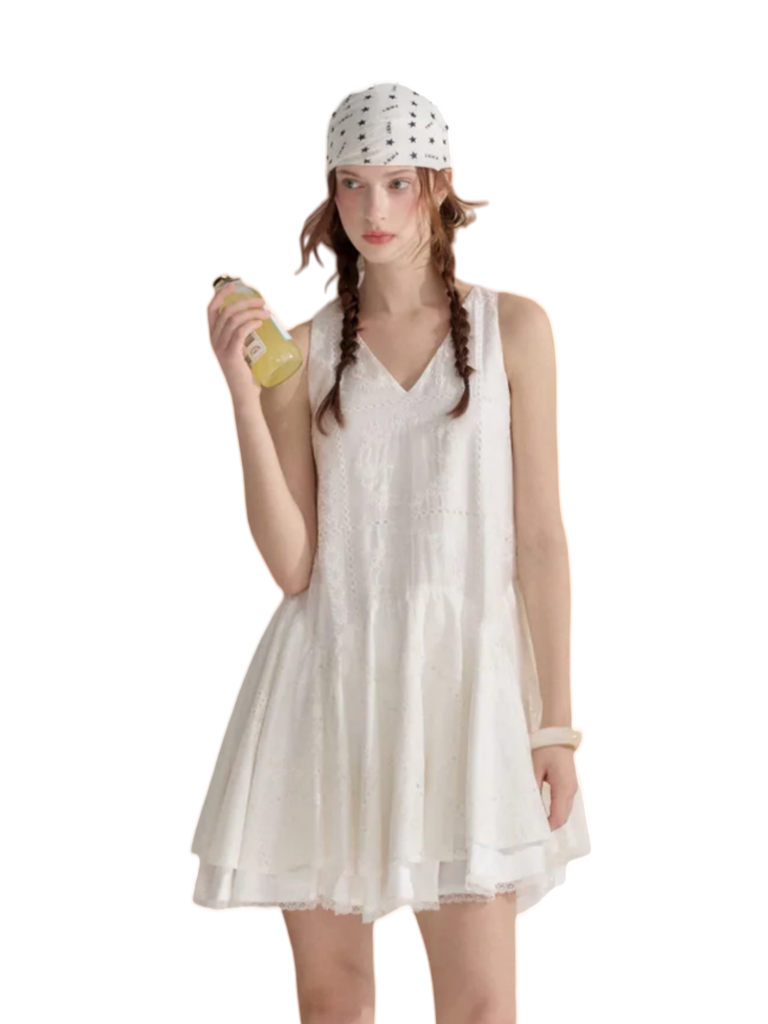 Embroidered Sleeveless Dress