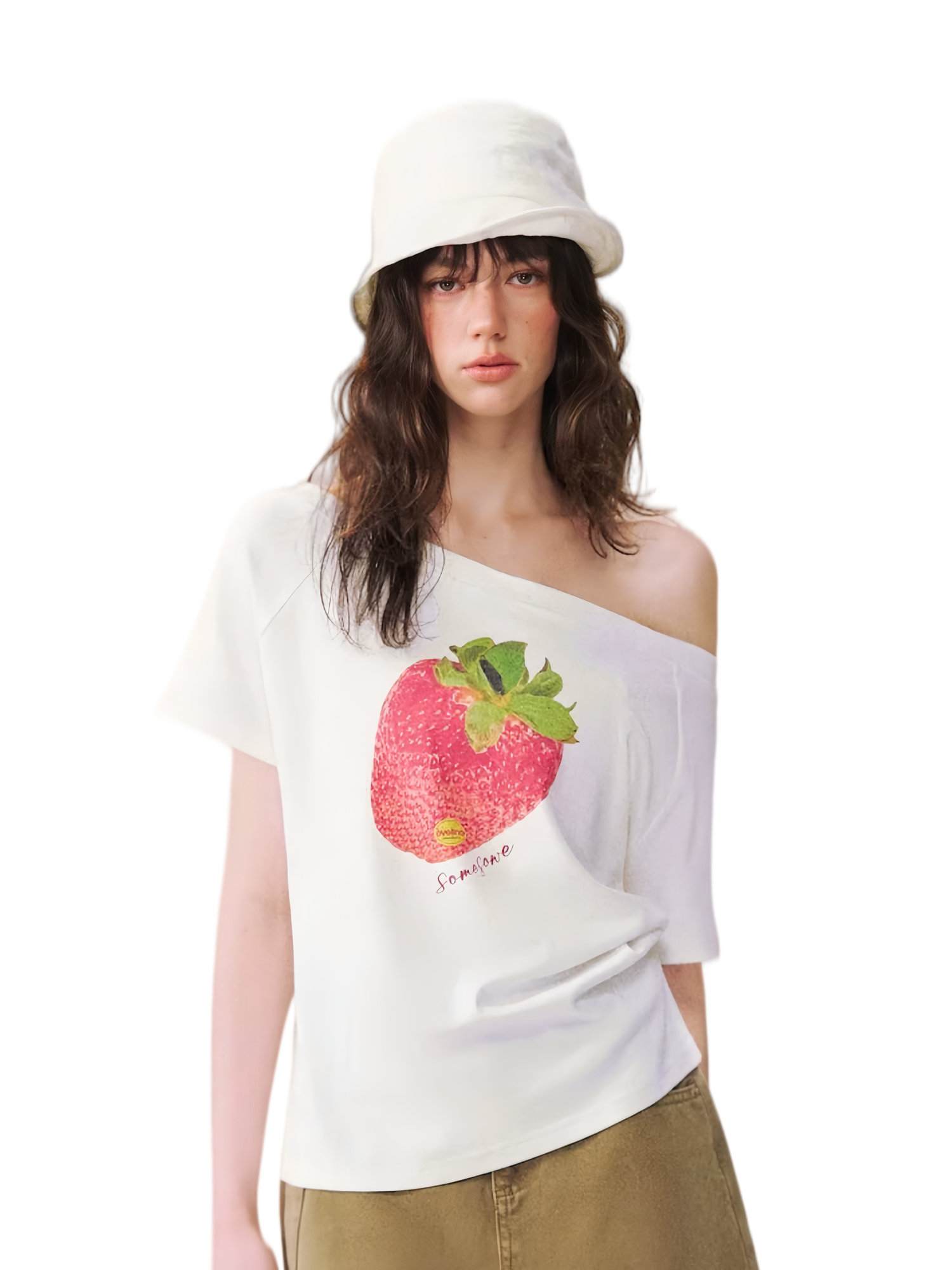 Dopamine Strawberry One-Shoulder Tee