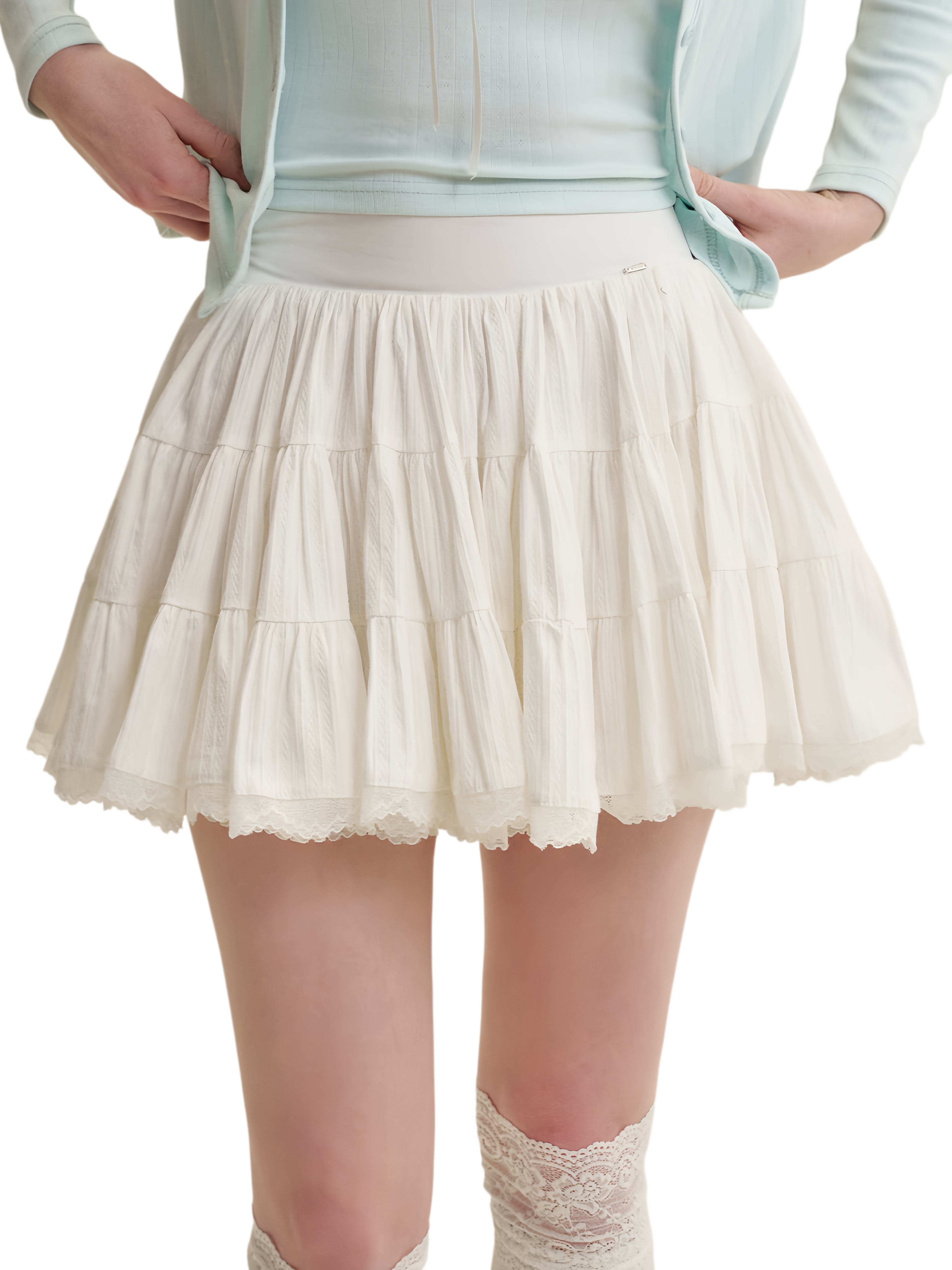 Kroche Romantic Lace Puff Skirt – Mini Skirts