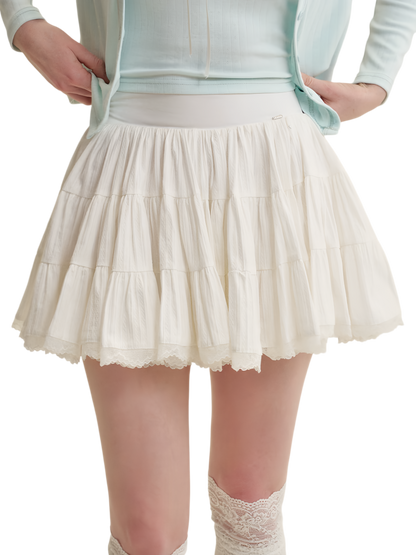 Kroche Romantic Lace Puff Skirt – Mini Skirts