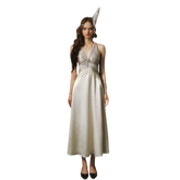 LACEMADE White Pearl Fringe Dress – Midi Dresses