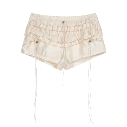 Layered Ruffle Low-Rise Shorts
