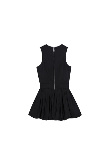 Black Pleated Puffy Dress - YJ1NGZYZJ? Official