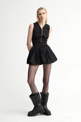 Black Pleated Puffy Dress - YJ1NGZYZJ? Official