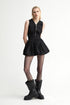 Black Pleated Puffy Dress - YJ1NGZYZJ? Official