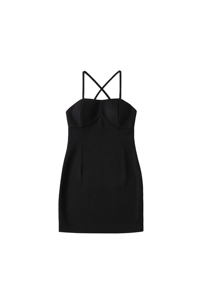 Cross-Back Dress In Black