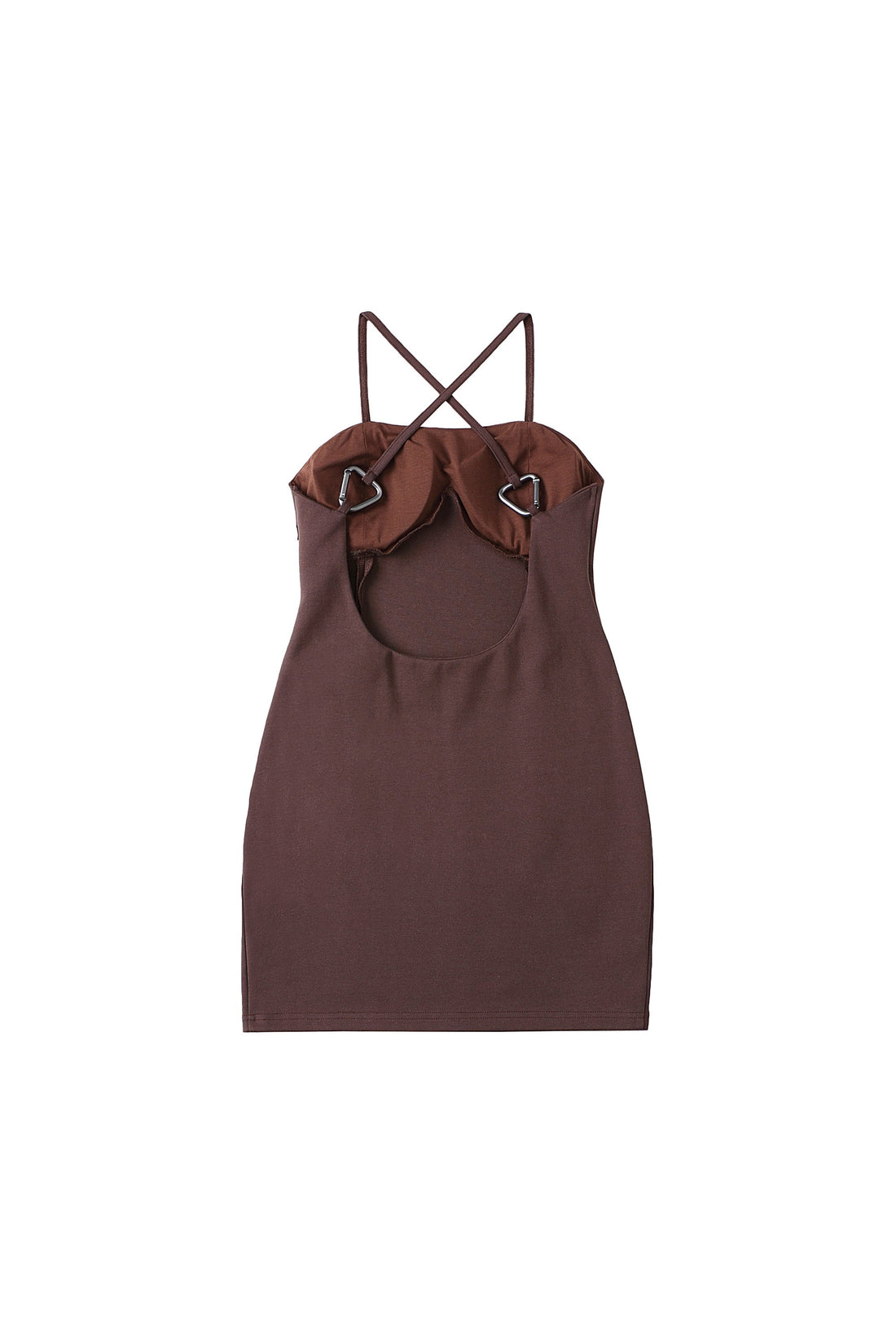 Cross-Back Dress In Brown