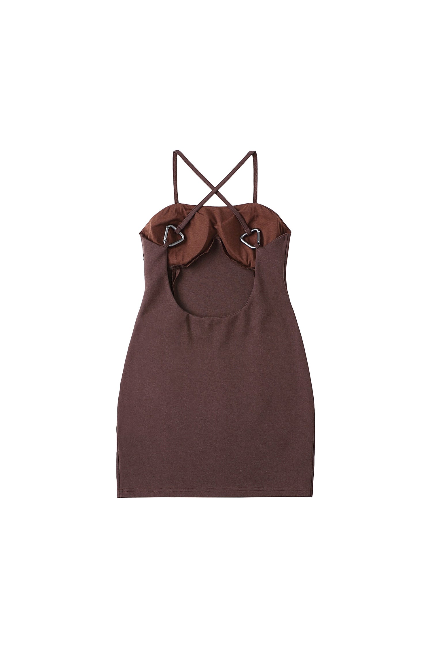 Cross-Back Dress In Brown