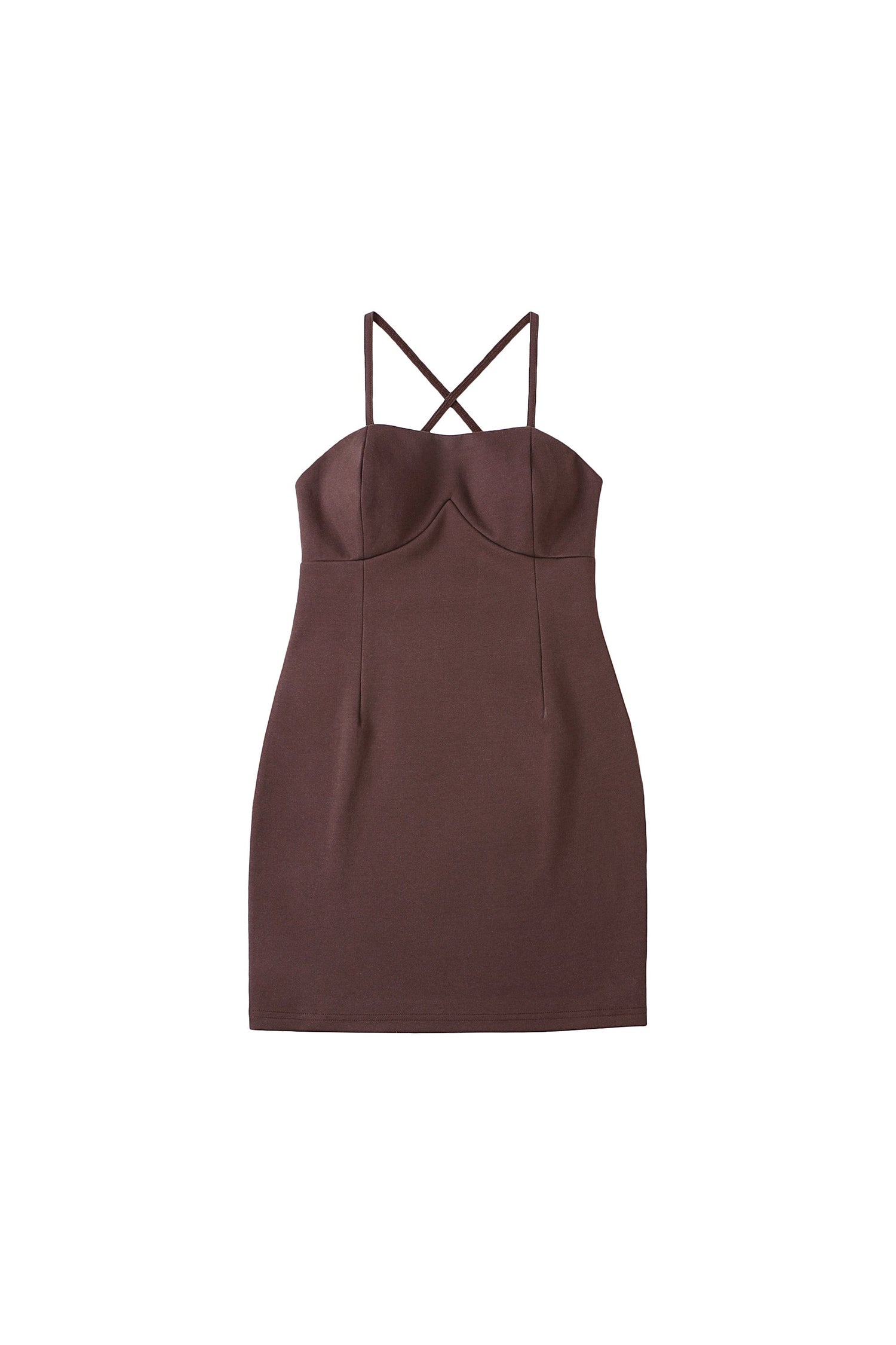 Cross-Back Dress In Brown