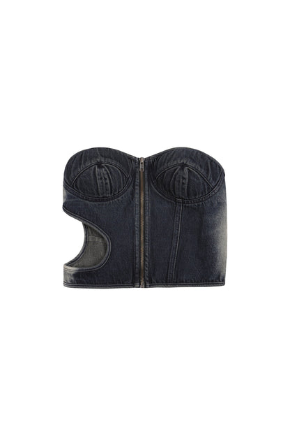 Cut-Out Denim Tube Top - YJ1NGZYZJ? Official