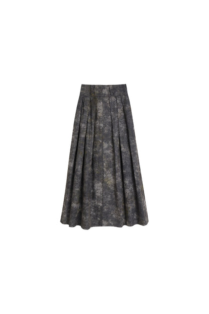 Denim Acid-Wash Long Skirt In Gray - YJ1NGZYZJ? Official