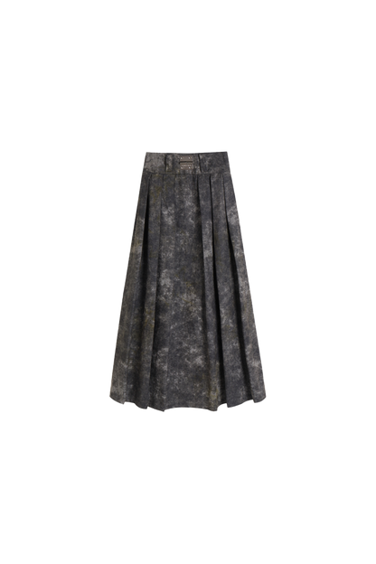 Denim Acid-Wash Long Skirt In Gray - YJ1NGZYZJ? Official