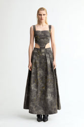 Denim Acid-Wash Long Skirt In Gray - YJ1NGZYZJ? Official