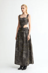 Denim Acid-Wash Long Skirt In Gray - YJ1NGZYZJ? Official
