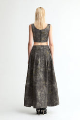 Denim Acid-Wash Long Skirt In Gray - YJ1NGZYZJ? Official