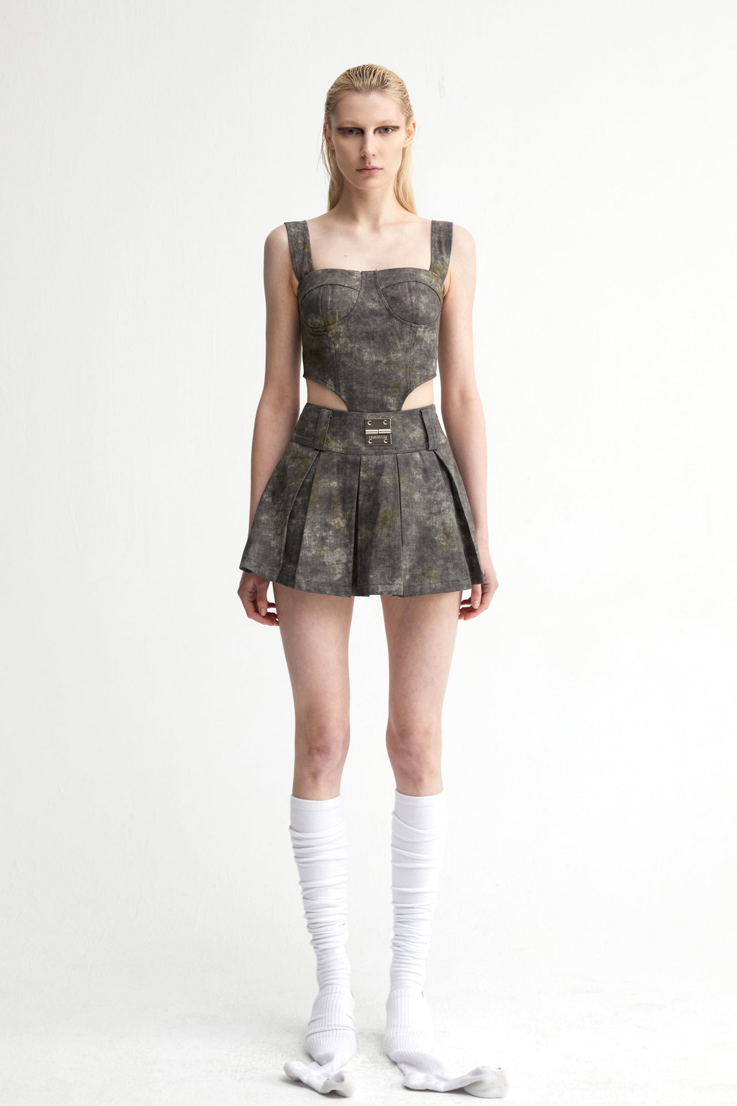 Denim Acid-Wash Skirt In Gray - YJ1NGZYZJ? Official