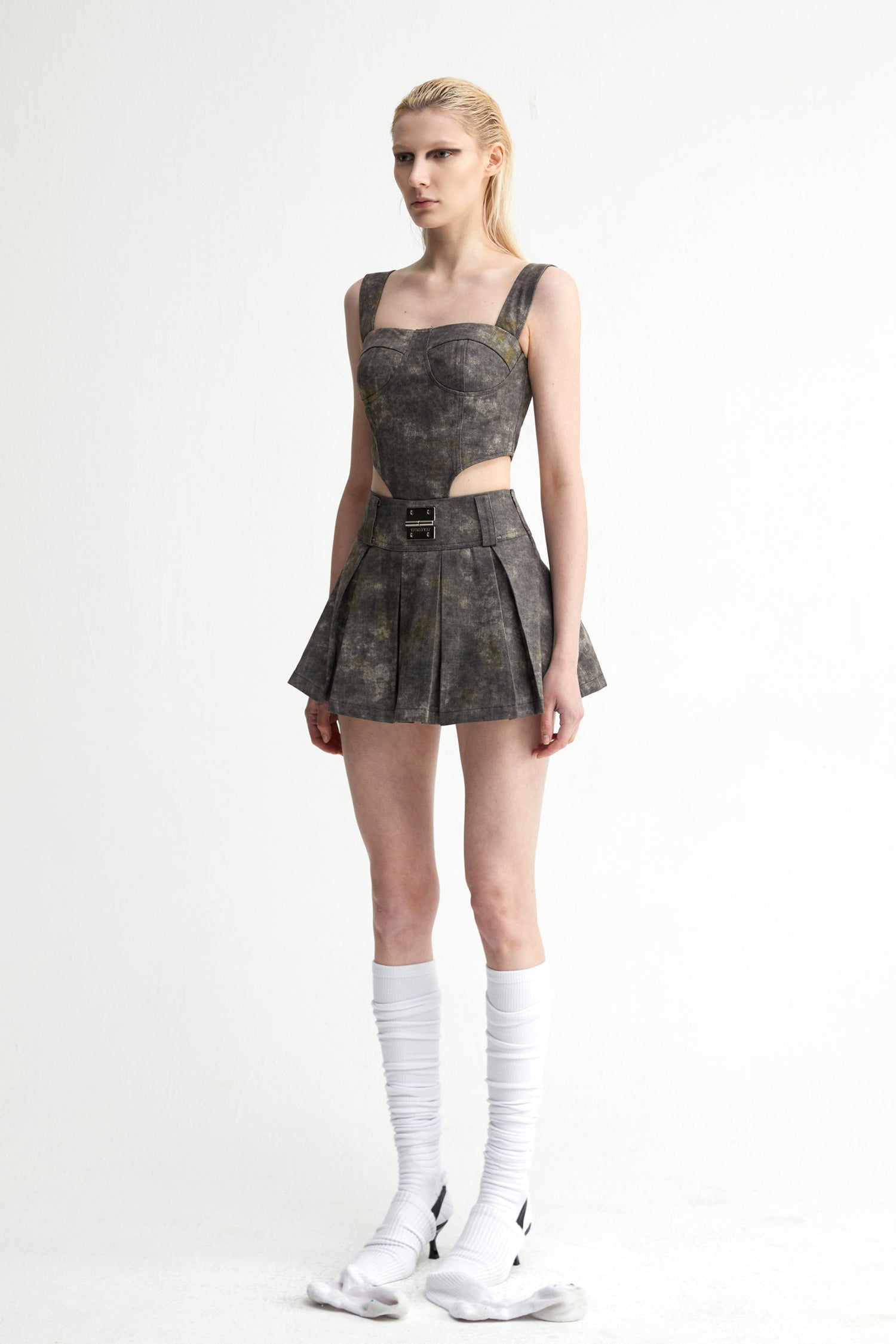 Denim Acid-Wash Skirt In Gray - YJ1NGZYZJ? Official