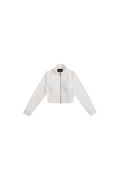 Denim Corset Jacket In White - YJ1NGZYZJ? Official