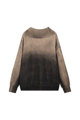 Distressed Oversized Sweater In Dark Brown - YJ1NGZYZJ? Official