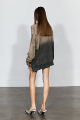 Distressed Oversized Sweater In Dark Brown - YJ1NGZYZJ? Official
