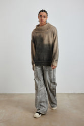 Distressed Oversized Sweater In Dark Brown - YJ1NGZYZJ? Official