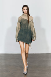 Distressed Oversized Sweater In Green - YJ1NGZYZJ? Official