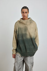 Distressed Oversized Sweater In Green - YJ1NGZYZJ? Official