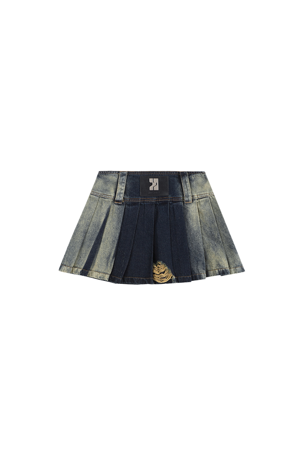 Gradient Pleated Denim Miniskirt - YJ1NGZYZJ? Official