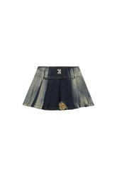 Gradient Pleated Denim Miniskirt - YJ1NGZYZJ? Official