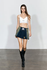Gradient Pleated Denim Miniskirt - YJ1NGZYZJ? Official