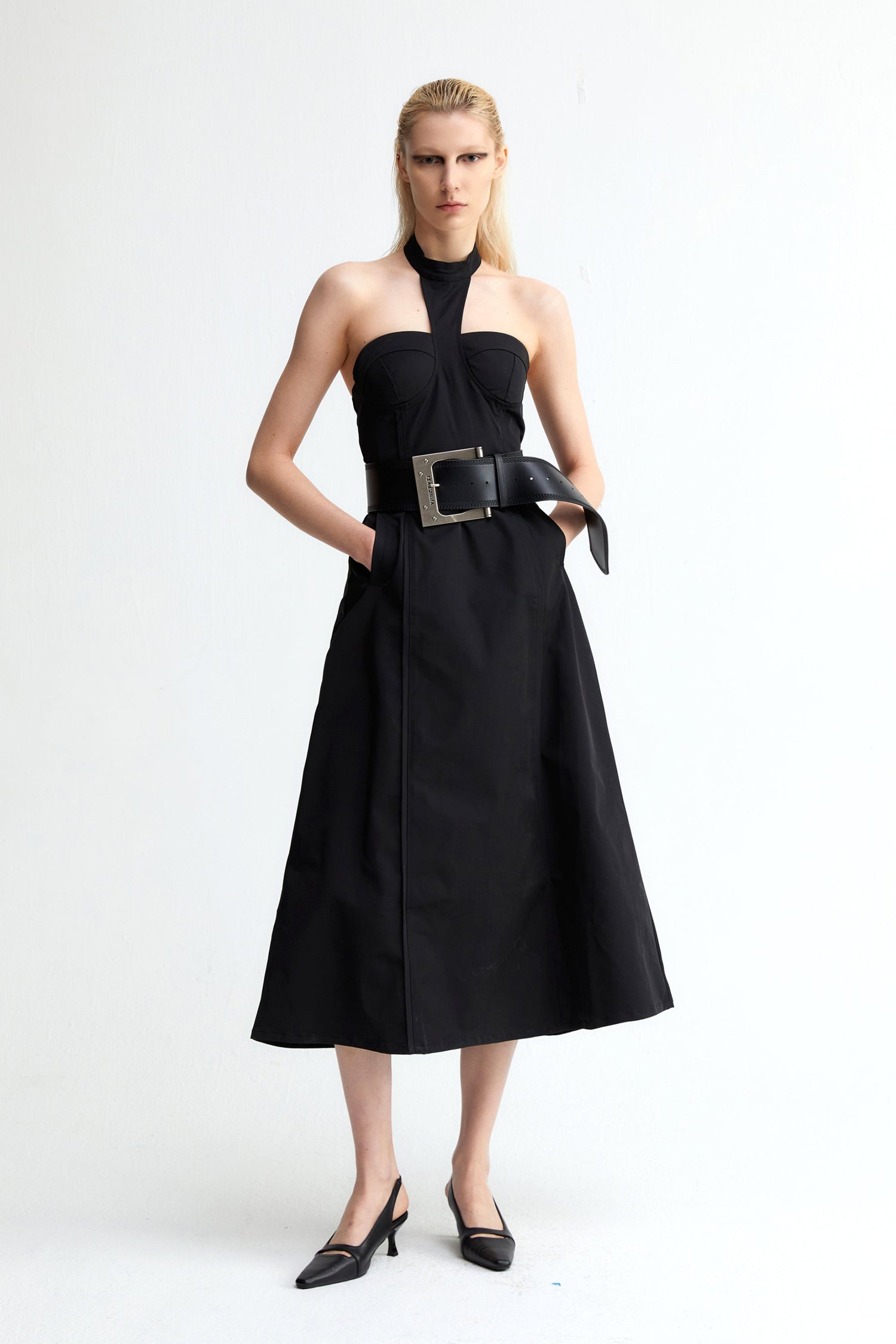 Nylon Halter Midi Dress - YJ1NGZYZJ? Official