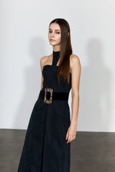 Nylon Halter Midi Dress - YJ1NGZYZJ? Official